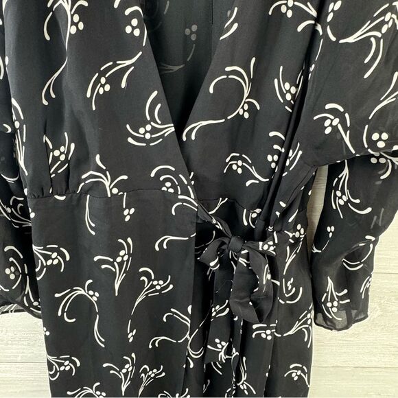 Joie Acantha Asymmetrical V-Neck Wrap Silk Midi Dress - Picture 4 of 8